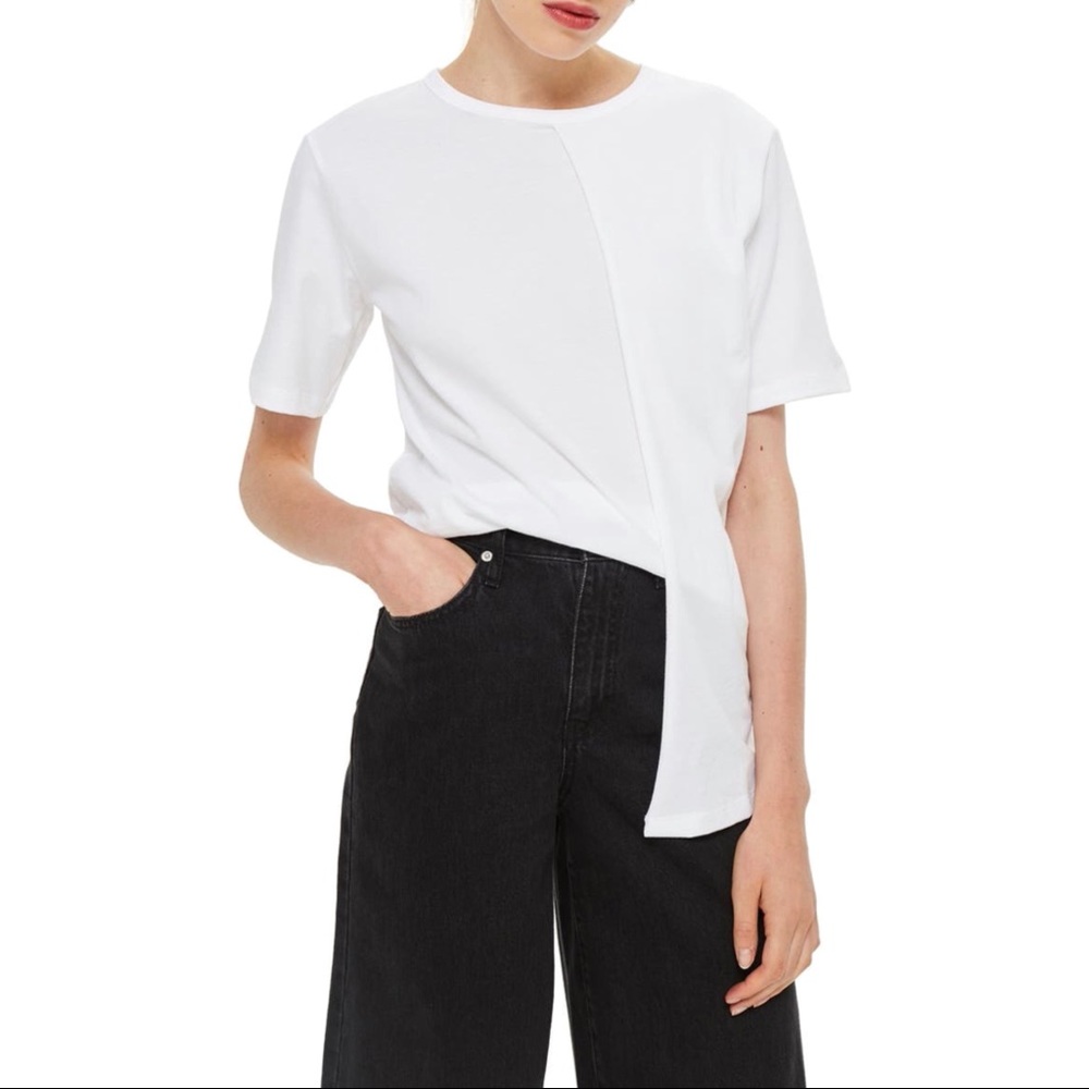 TOPSHOP ASYMMETRICAL LAYERED TEE SZ 8